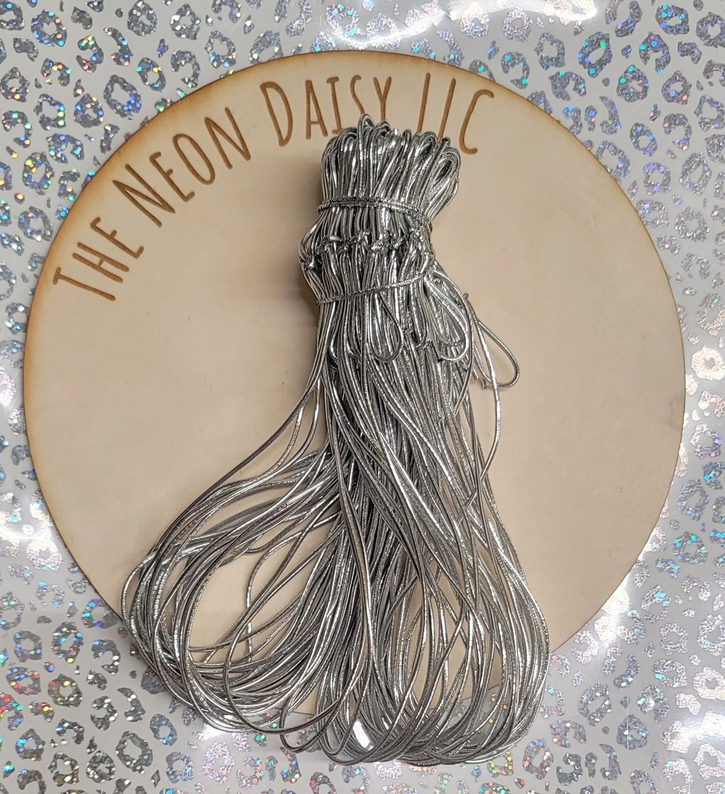 16" Silver Elastic Stretch Loops