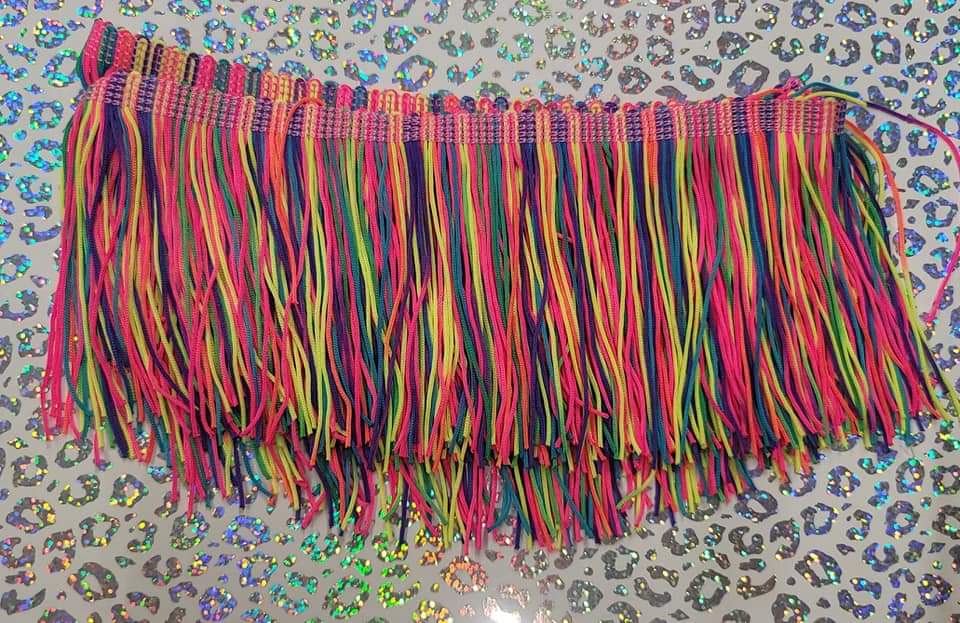 4" Multi Neon Fringe