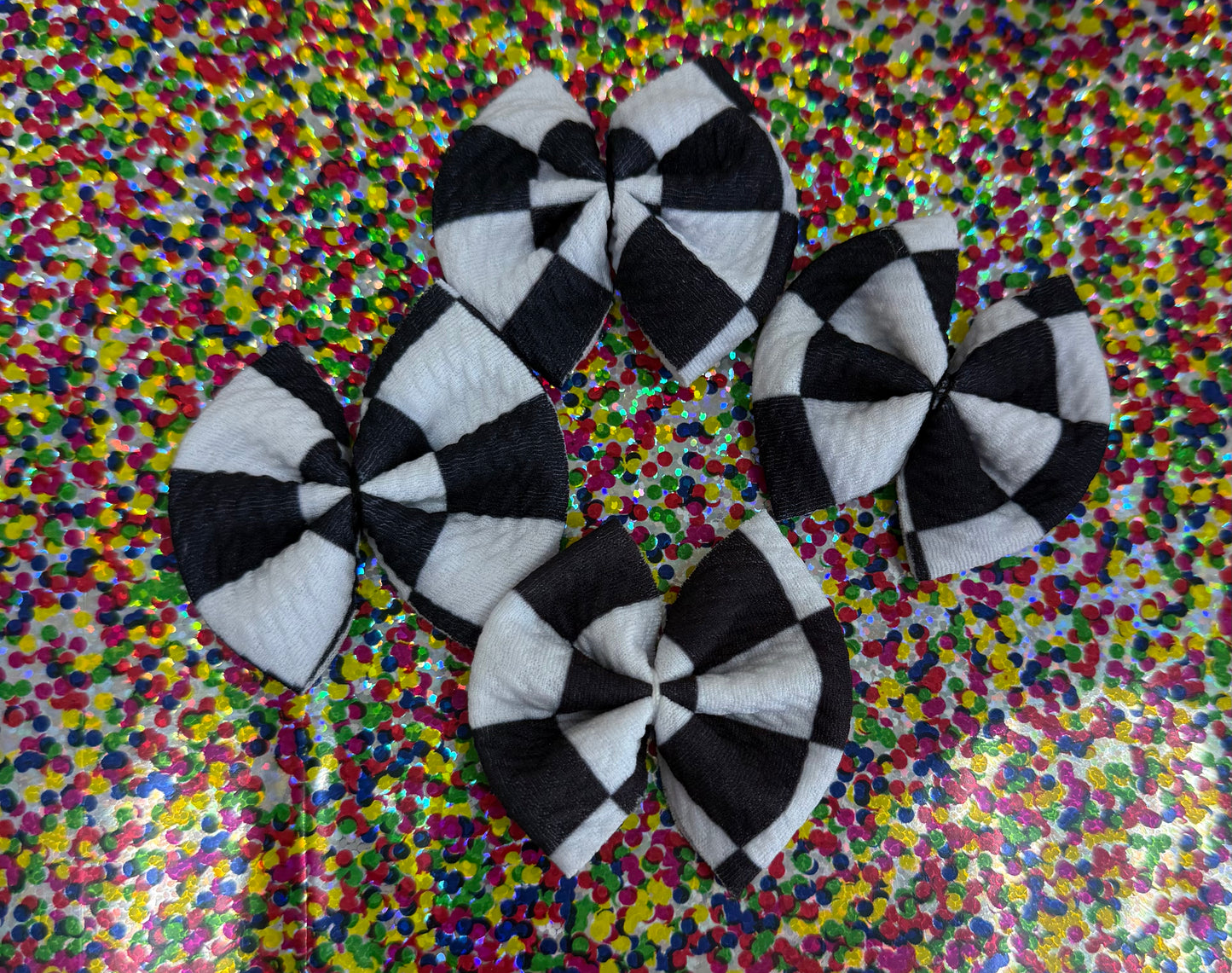 Checkered Print Mix - Bullet Bow