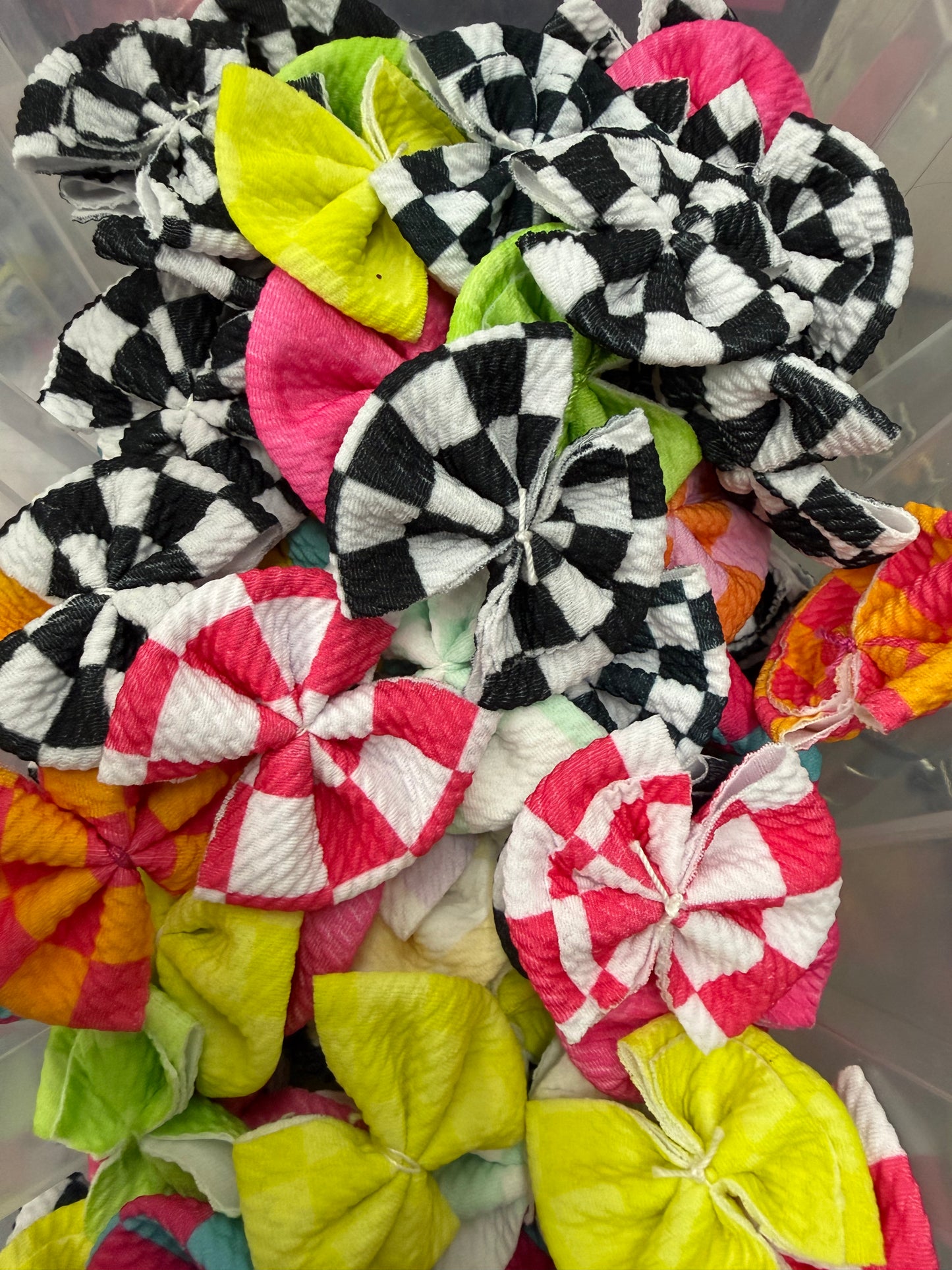 Checkered Print Mix - Bullet Bow