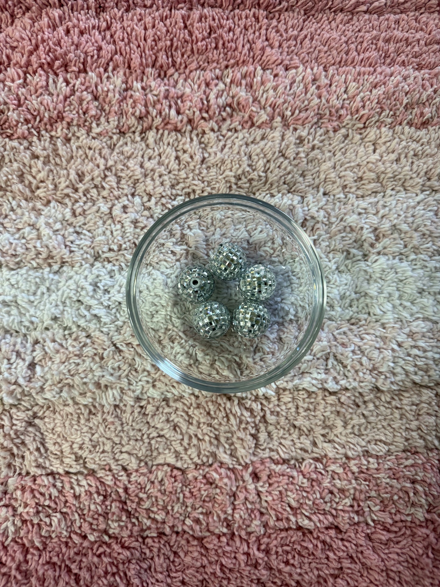 20mm Disco Ball Bubblegum Beads (5 Beads In A Pack)