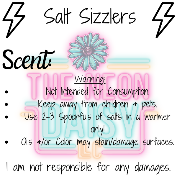 2"x2" Square - Salt Sizzler Warning/Scent Label- 100 Labels In A Bundle