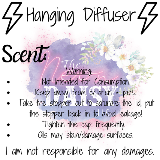 2"x2" Square - Hanging Diffuser Warning/Scent Label- 100 Labels In A Bundle