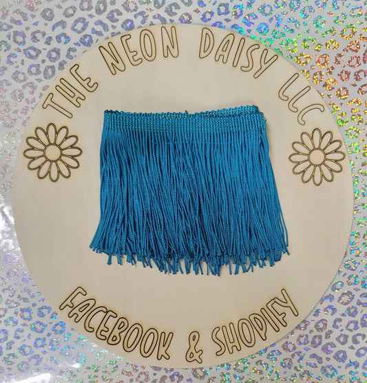 4" Peacock Blue Fringe