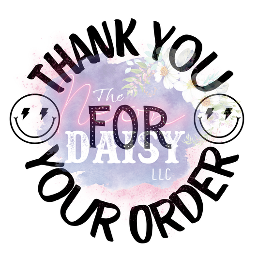 2" Thank You for Your Order Sticker-  10 in a Bundle.