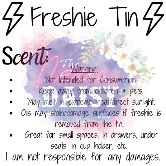 2"x2" Square - Freshie Tin Warning/Scent Label- 100 Labels In A Bundle