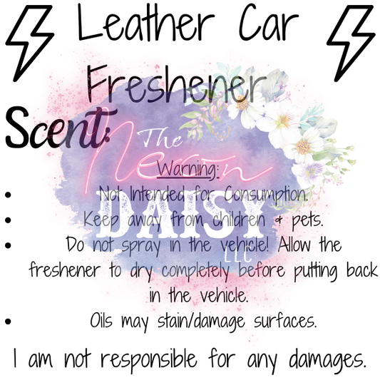 2"x2" Square - Leather Car Freshener Warning/Scent Label- 100 Labels In A Bundle