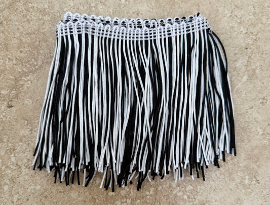 4" Black/White Multi Fringe