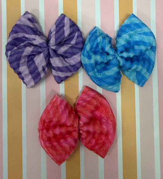 Rainbow Wavy Urban Zebra Mix- Bullet Bow m