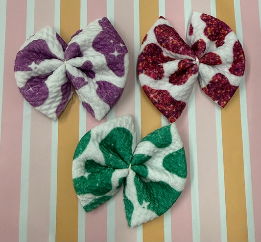 Cow Print Faux Sparkle Mix - Bullet Bow