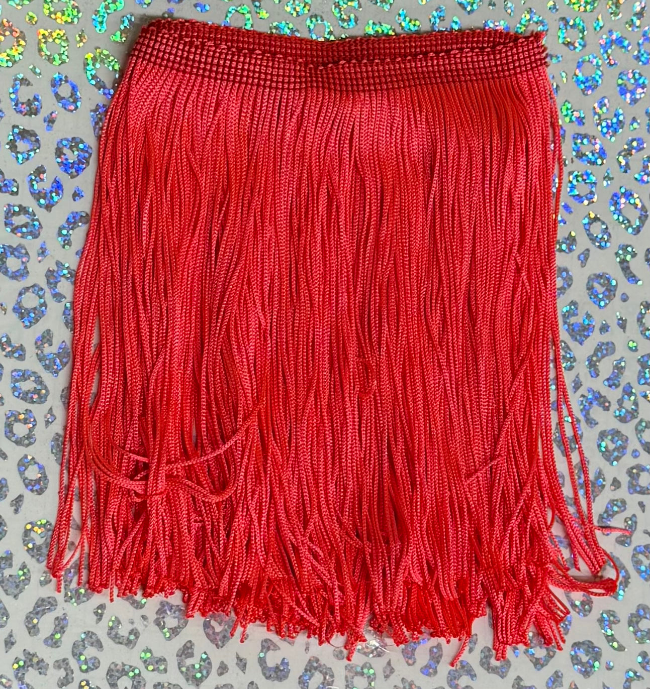 6” Neon Coral Fringe