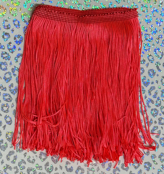 6” Neon Coral Fringe