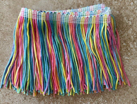 4" Pastel Multi Color Fringe