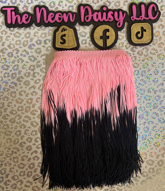 Pink/Black Ombre Fringe