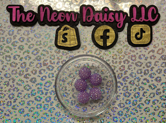 20mm Lilac/Lavender RHINESTONE Bubblegum Bead