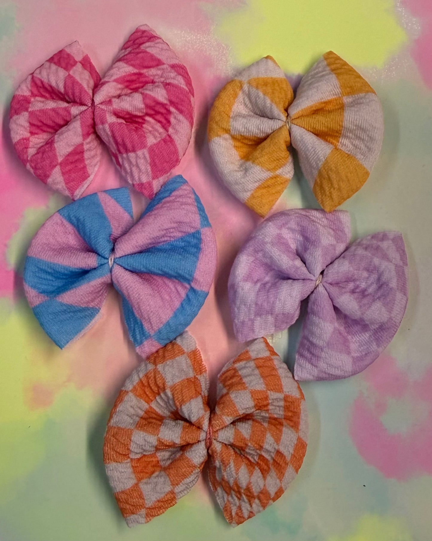 Rainbow Checkered Mix - Bullet Bow