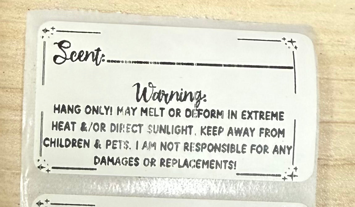 2.25" x 1.25" Scent/Warning Label - 100 Labels In A Bundle