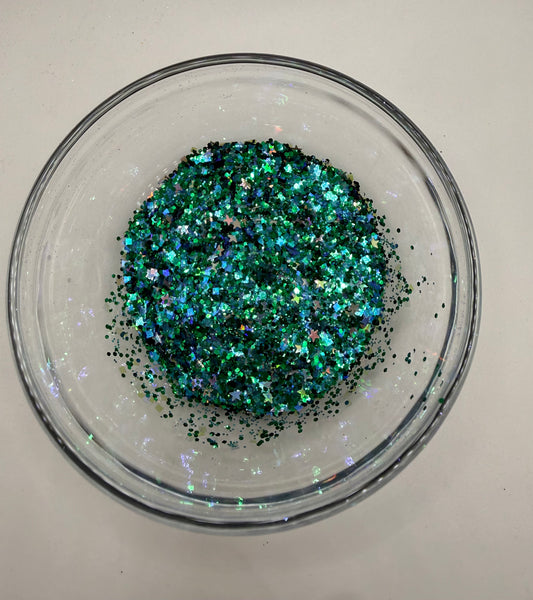 Glimmering Jade - Chunky Mix Glitter