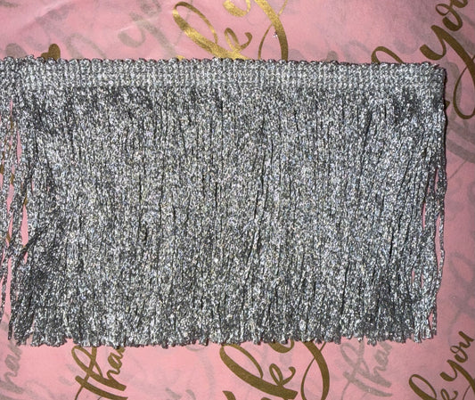 4" Metallic Silver Fringe