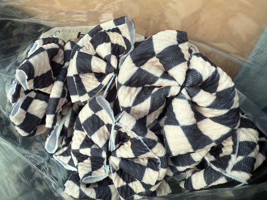 Checkered Print - Bullet Bow