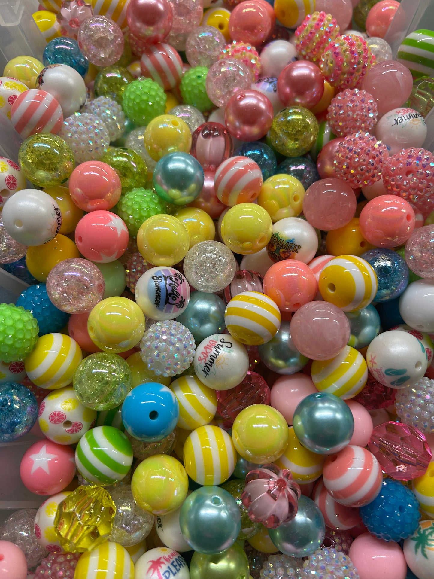 20mm Summer Mix Bubblegum Bead