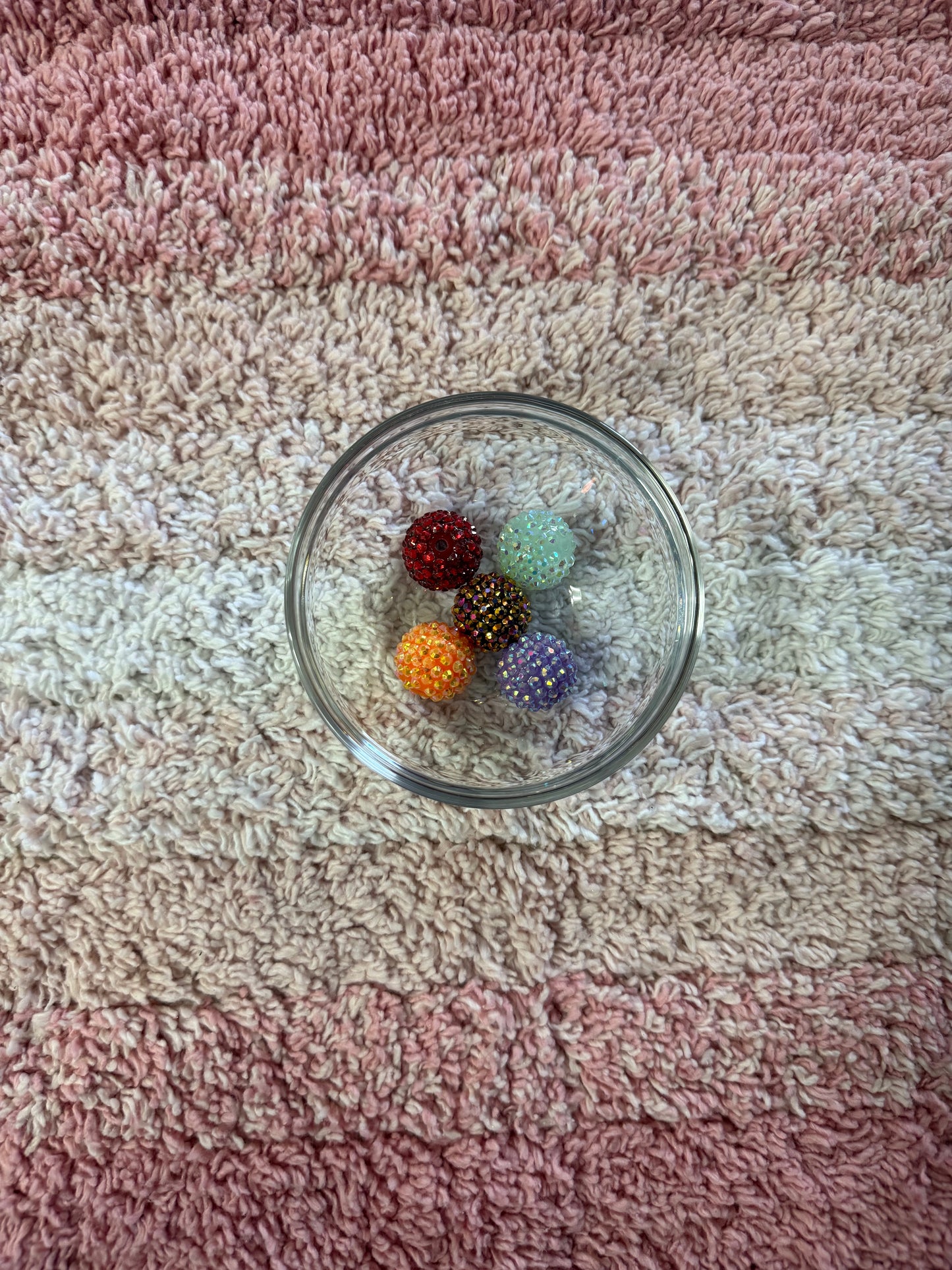 20mm Rhinestone Mix Bubblegum Beads (5 Beads In A Pack)