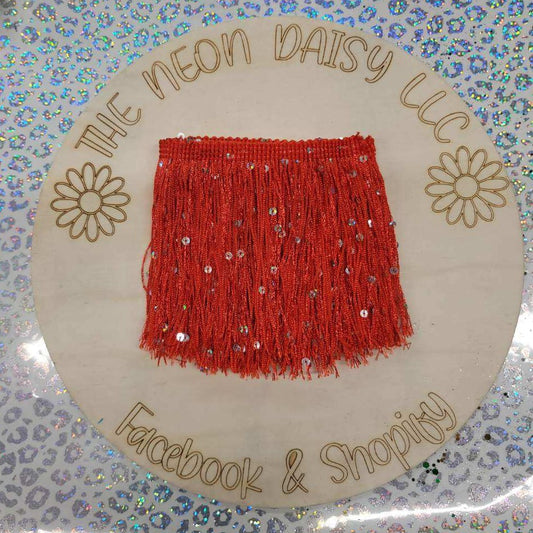 4" Red Sequin Fringe