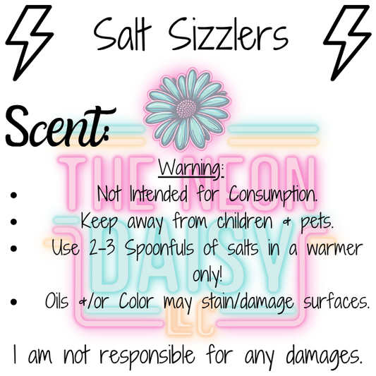 2"x2" Square - Salt Sizzler Warning/Scent Label- 100 Labels In A Bundle