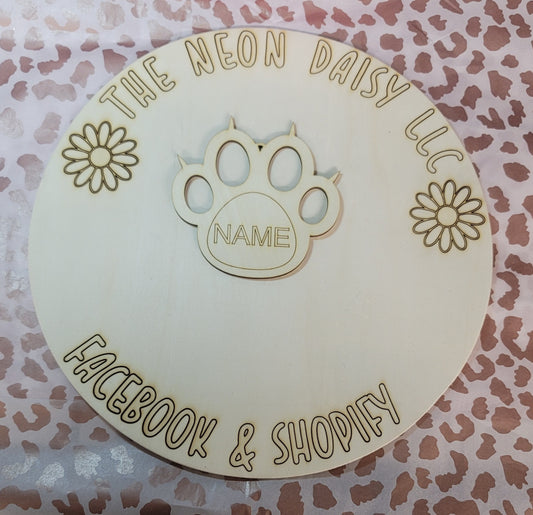 UNFINISHED PAW Print Name Charm
